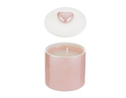 Bomboniera battesimo Scatola Candela in Cera di Soia Porcellana Rosa