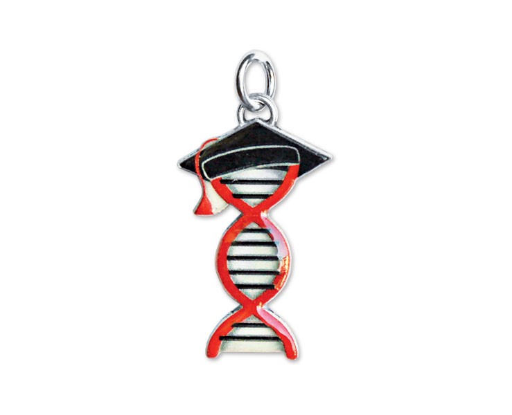 Bomboniera Laurea Biologia ciondolo in bagno argento dna smaltato con sacchetto su Bomboniere Dolci Emozioni