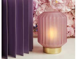 Bomboniera Matrimonio Claraluna 2026 Lampada Piccola Plissettata Lilla Claraluna Luce Ambiente Elegante