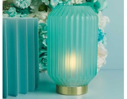 Bomboniera Matrimonio Claraluna 2026 Lampada Grande Plissettata Azzurro Luce Tiffany