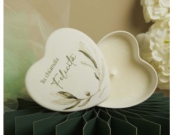 Bomboniera Matrimonio Claraluna 2026 Candela Profumata Claraluna Scatola Cuore Decoro Ulivo