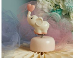 Bomboniera Battesimo Claraluna Carillon Elefantino Rosa Cuore Musica