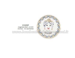 Bomboniera siciliana  teste di moro piattino magnete harmony