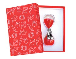 Bomboniera Laurea Architettura clessidra con ciondolo squadra  e compasso