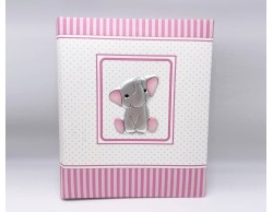 album fotografico bimba con elefante argentato