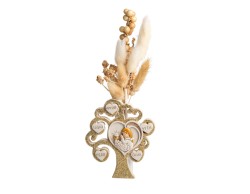 Bomboniera Harmony Icona Profumatore Albero della Vita con Bimba Comunione - Glitter Gold