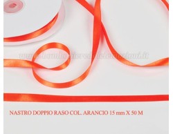 Nastro doppio raso arancio 15mm x 50 m.