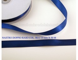 Nastro doppio raso blu 15mm x 50 m.