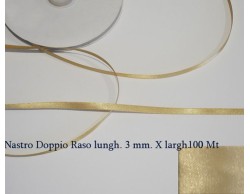 Nastro doppio raso beige 3mm x 100 m.