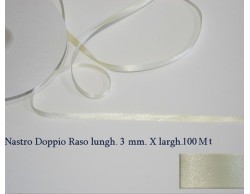 Nastro doppio raso Panna 3mm x 100 m.