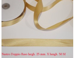 Nastro doppio raso Beige 25mm x 50 m.