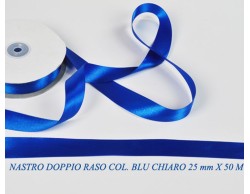 Nastro doppio raso Blu Chiaro 25mm x 50 m.