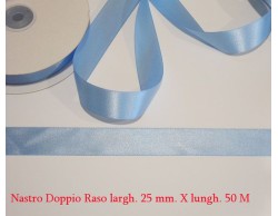 Nastro doppio raso Celeste 25mm x 50 m.