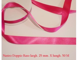 Nastro doppio raso Fucsia 25mm x 50 m.