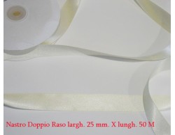 Nastro doppio raso Panna 25mm x 50 m.