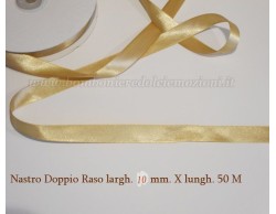 Nastro doppio raso beige 10 mm x 50 m.