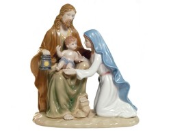 Gruppo Natività  in Porcellana Navel Statuetta Sacra Famiglia