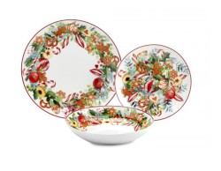 Set Tavola Natalizio 18 Pezzi - Eleganza Festiva per la Tavola di Natale