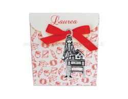 Bomboniera Laurea Architettura Ciondolo in bagno argento donna con scatolina portaconfetti