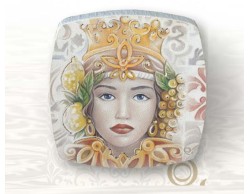 BOMBONIERA TESTA DI MORO DA APPOGGIO DONNA DECORATO CON ORO