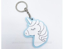 Portachiavi unicorno azzurro