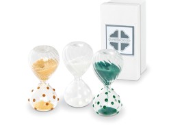 Bomboniera Solidale Clessidra Cristallo Assortita 3 Varianti Quadrifoglio per Fondazione ABIO