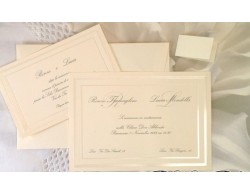 Partecipazioni di matrimoni rettangolare con cornici perlate