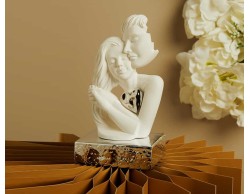 Bomboniera Matrimonio Claraluna 2026 Coppia Innamorati con Cuore su Base Silver