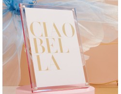 Bomboniera Battesimo Claraluna Portafoto grande Rosa in plexiglass