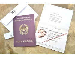 Partecipazioni di nozze modello passaporto con foto sposi