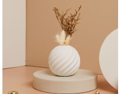 BOMBONIERA MATRIMONIO CLARALUNA VASO TONDO ONDE CON FIORI