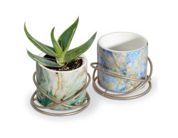 Bomboniera Solidale Portapiante Bronzo Assortito 2 varianti Quadrifoglio per Fondazione ABIO