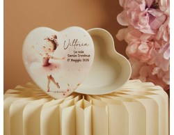 Bomboniera Claraluna scatola cuore ballerina personalizzabile