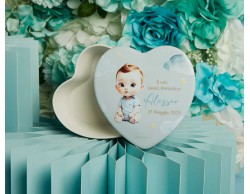 Bomboniera Claraluna Scatola Cuore Bimbo Personalizzabile Claraluna
