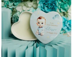 Bomboniera Claraluna Scatola Cuore Bimbo Personalizzabile con candela profumata