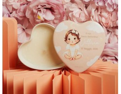 Bomboniera Claraluna Scatola Cuore Candela Bimba Personalizzabile
