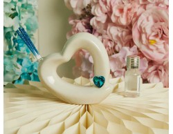 Bomboniera Claraluna Diffusore Ambiente Cuore Ceramica Applicazione Azzurra