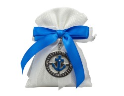 Sacchetto harmony 2024 sacchetto juta bianco con portachiavi mare 2 modelli assortiti