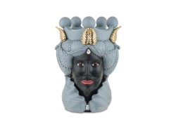 Vaso e Soprammobile Scultura Testa di moro lui CARTA DA ZUCCHERO