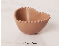 Bomboniera Matrimonio Claraluna piattino ciotolina piccola a forma di cuore marrone