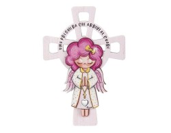 Bomboniere Prima Comunione CROCE ANGELO ROSA