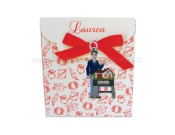 Bomboniera Laurea Architettura Ciondolo in bagno argento uomo smaltato con scatolina portaconfetti