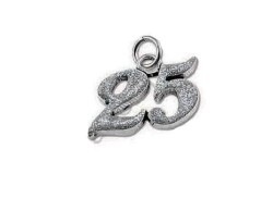 bomboniera nozze d'argento Ciondolo 25&deg; smaltato