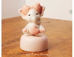 Bomboniera Claraluna Nascita Battesimo compleanno carillon elefante rosa