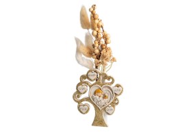 Bomboniera Harmony Icona Profumatore Albero della Vita con Bimbo Comunione - Glitter Gold