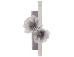 OROLOGIO DA PARETE FIORI VERTICALE GRIGIO