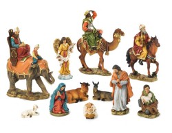 Set Presepe 11 Soggetti in Resina Personaggi della Natività 