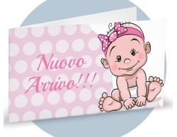 Bigliettini nascita per  bomboniere e sacchetti porta confetti