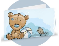 Bigliettini per bomboniere e sacchetti portaconfetti nascita orsetto bimbo