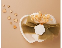 Bomboniera Claraluna Scatolina in Gesso con Decorazione in Chiffon verde